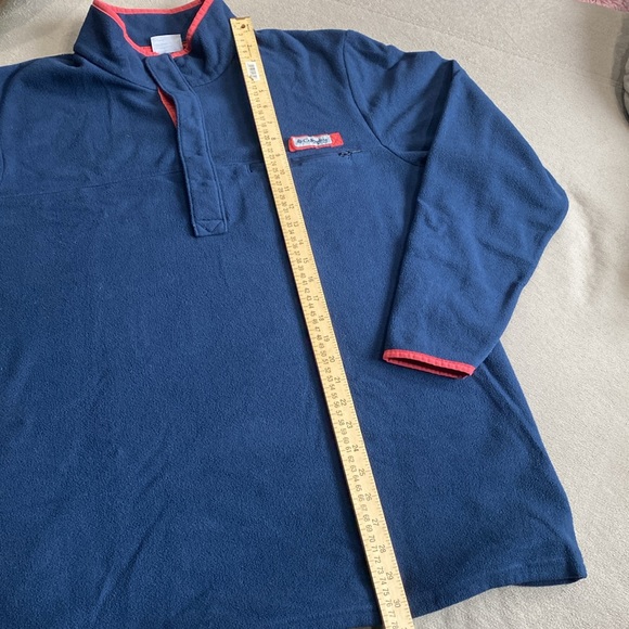 Columbia PFG Performance Fishing Gear Fleece Navy Blue Pullover Men's Size Large - Picture 11 of 12